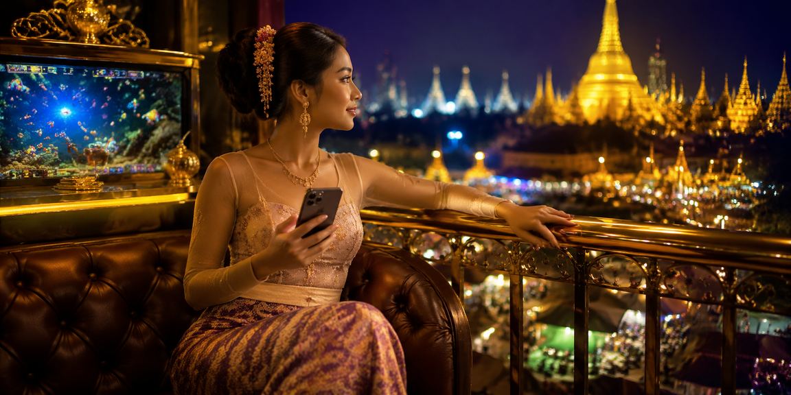 မြန်မာလူငယ်တစ်ယောက် လောင်းကစားကစားနေသည့်ပုံ